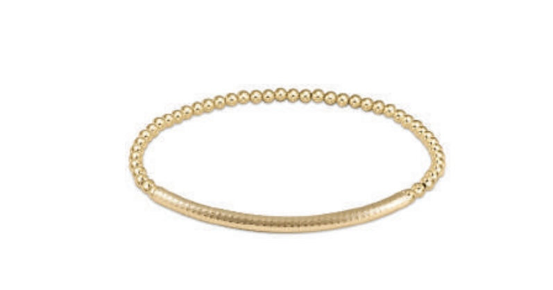 Enewton Classic Gold 3mm Bead Bracelet Bliss Bar Textured