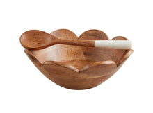 Load image into Gallery viewer, Wood Scallop Bowl w/Server
