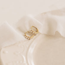 Load image into Gallery viewer, Girls Pearl Huggie Hoop Earrings

