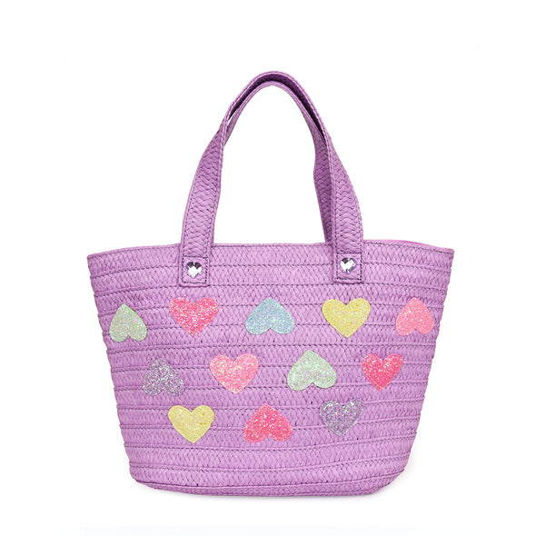 Heart Straw Tote Bag