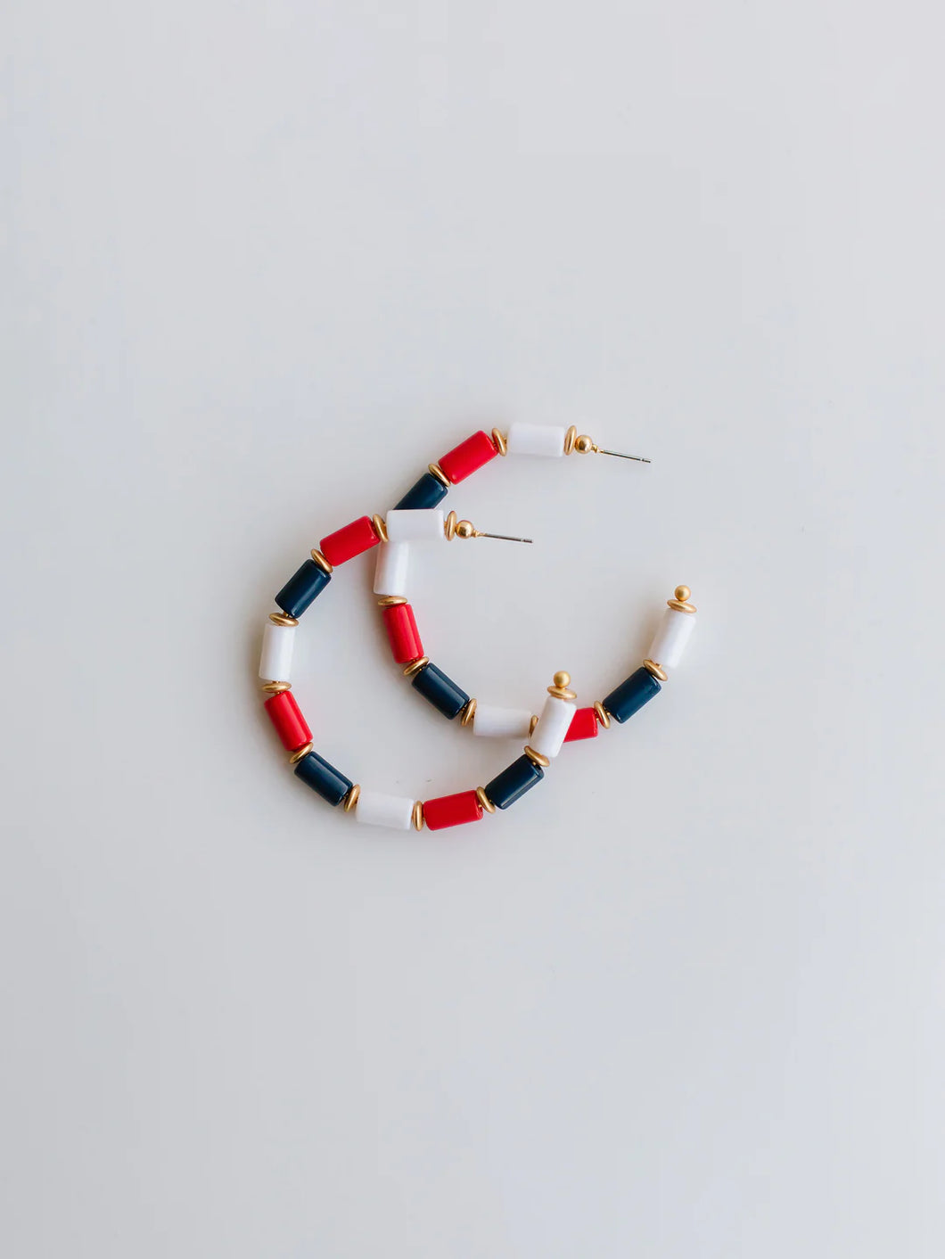 Michelle McDowell Cara Navy, Red and White Earrings