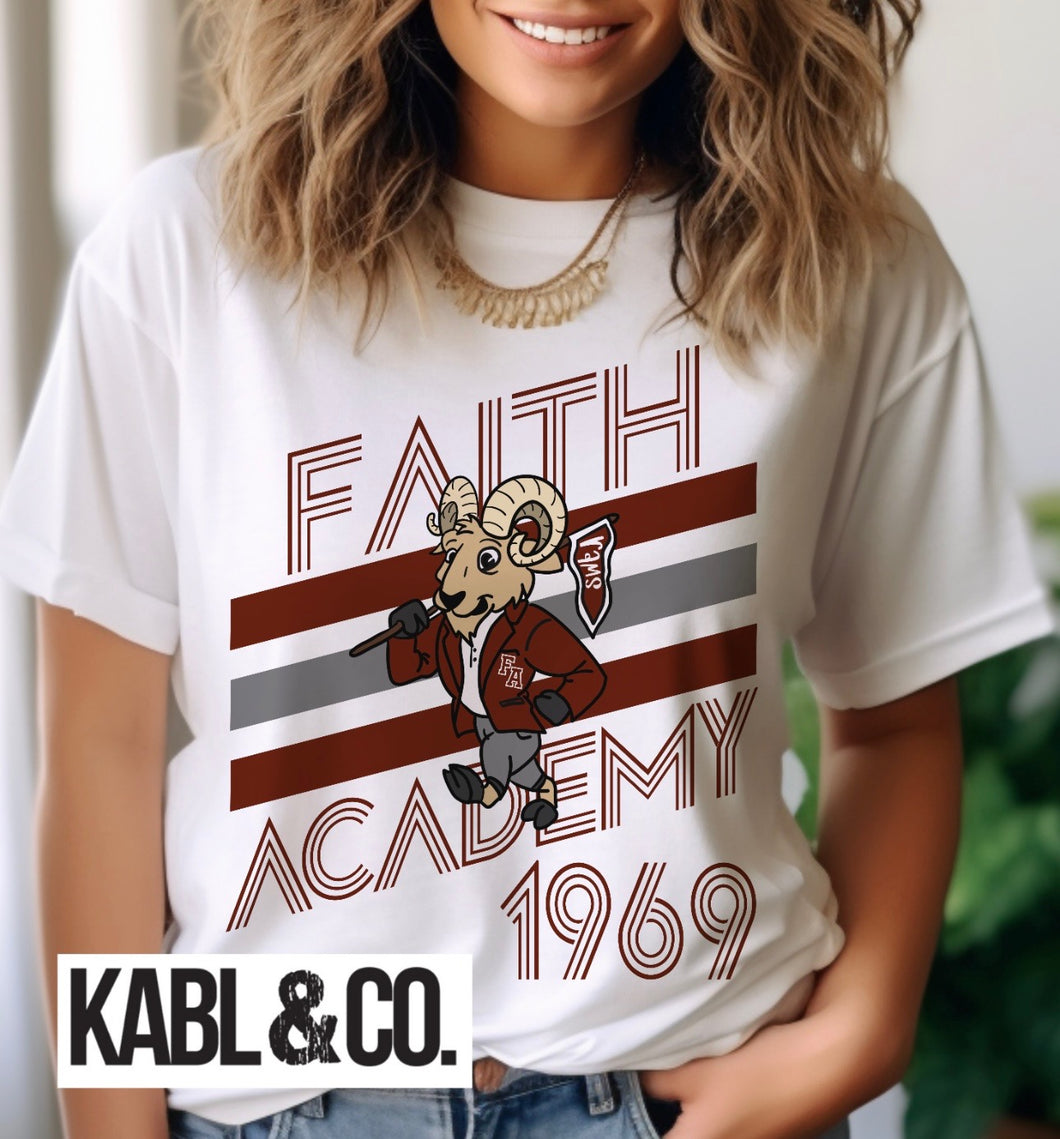 Faith Academy Retro Stripe Shirt