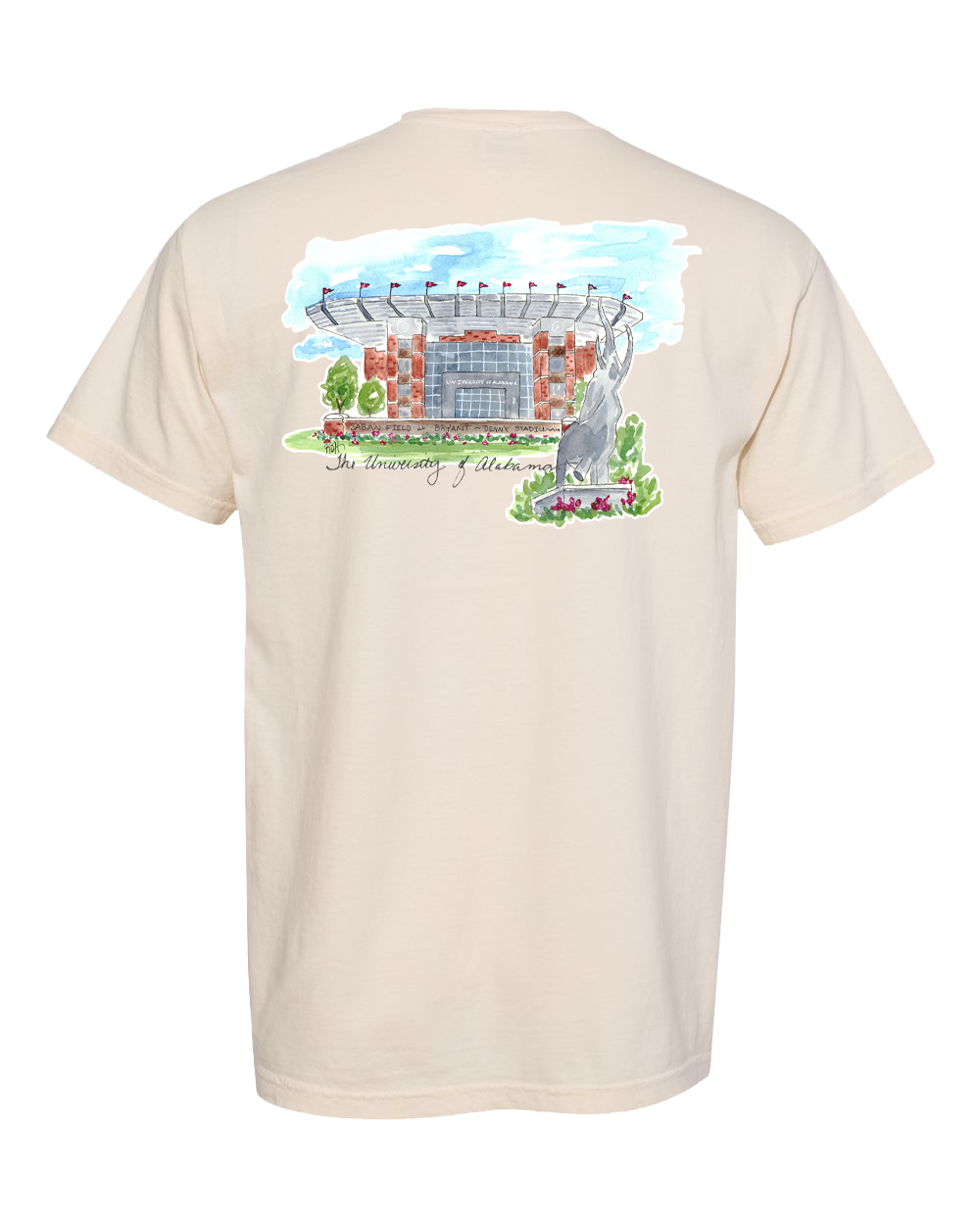 Alabama Watercolor Stadium Ivory