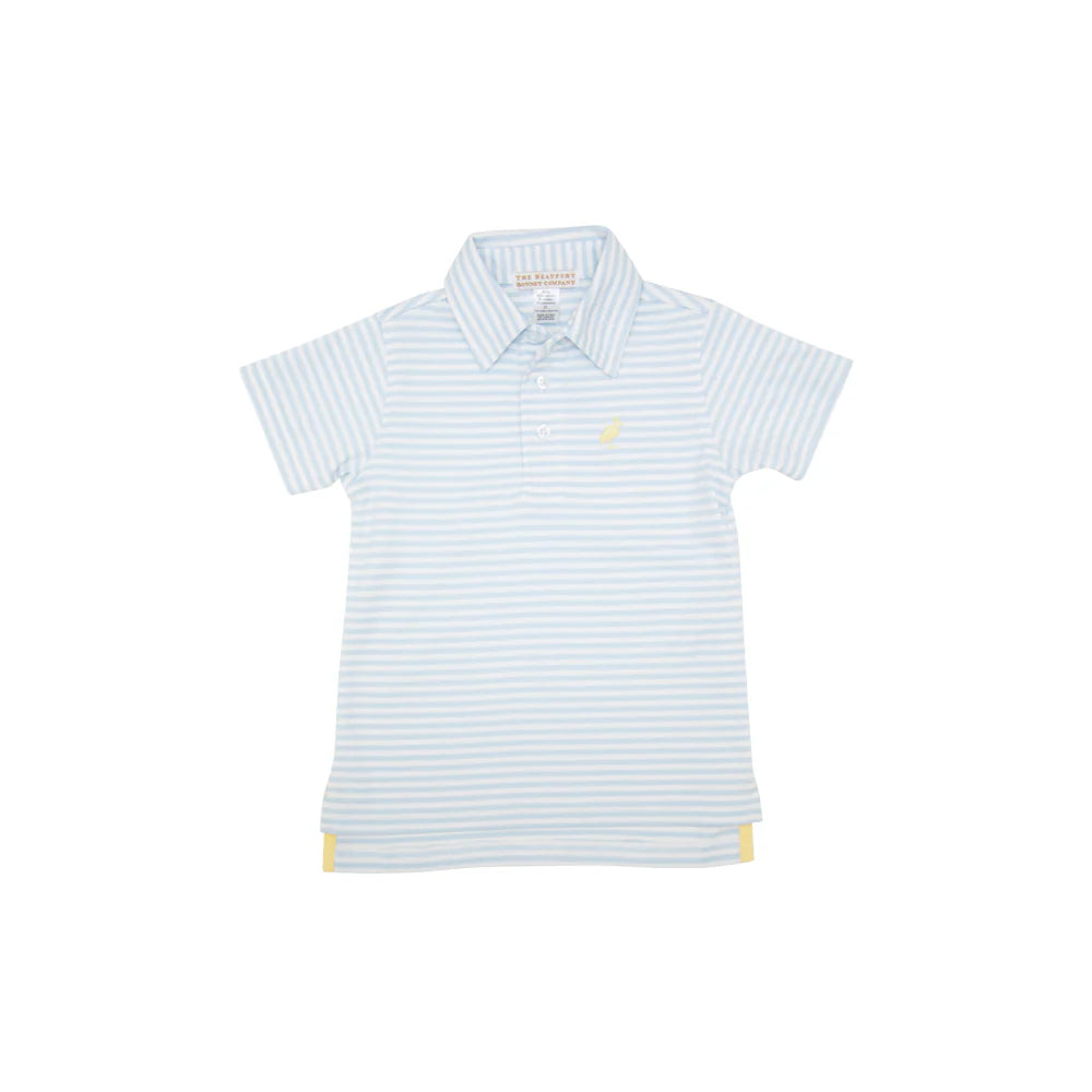 Beaufort Bonnet Prim & Proper Polo Buckhead Blue Stripe /Seaside Sunny Yellow