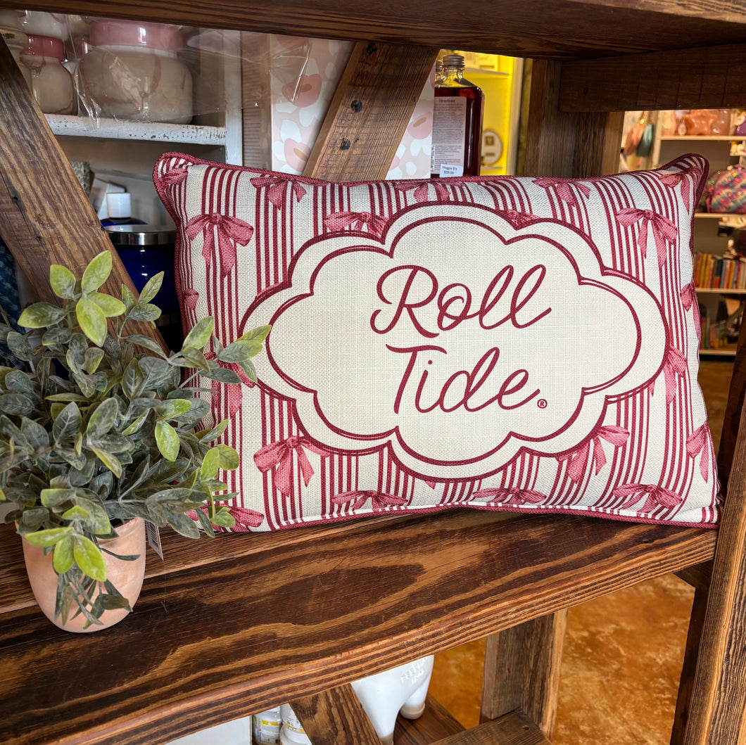 Roll Tide Bow Pattern Pillow