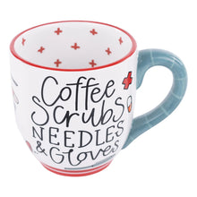 Load image into Gallery viewer, Coffee Scrubs Needles &amp; Gloves Mug
