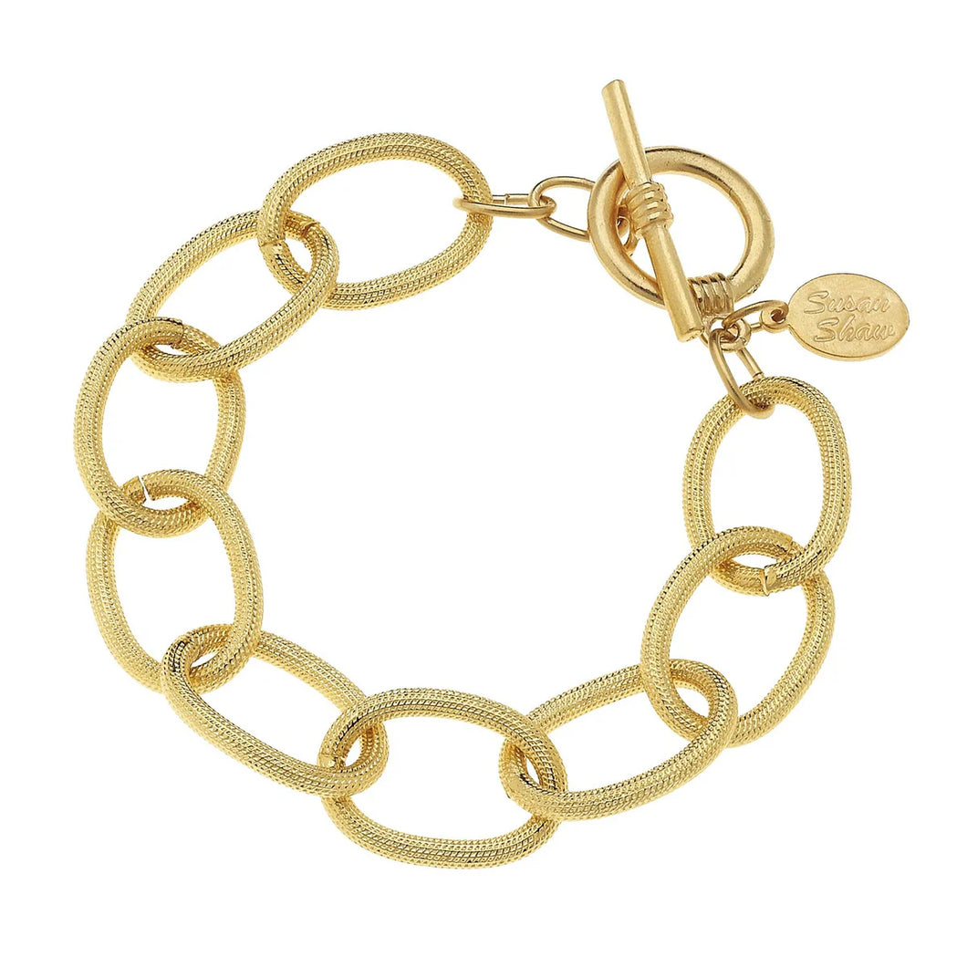 Susan Shaw Gold Oval Loop Chain Bracelet