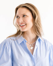 Load image into Gallery viewer, Susan Shaw Silver Cross Toggle Necklace
