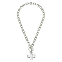 Load image into Gallery viewer, Susan Shaw Silver Cross Toggle Necklace

