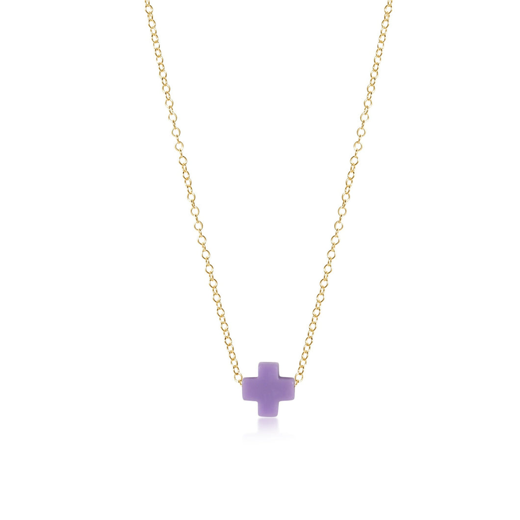 Enewton Egirl Signature Cross Purple Necklace Gold 14