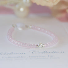 Load image into Gallery viewer, 4.5&quot;  Infant Delicate Pink and Single FW Pearl Sterling Silver Bracelet
