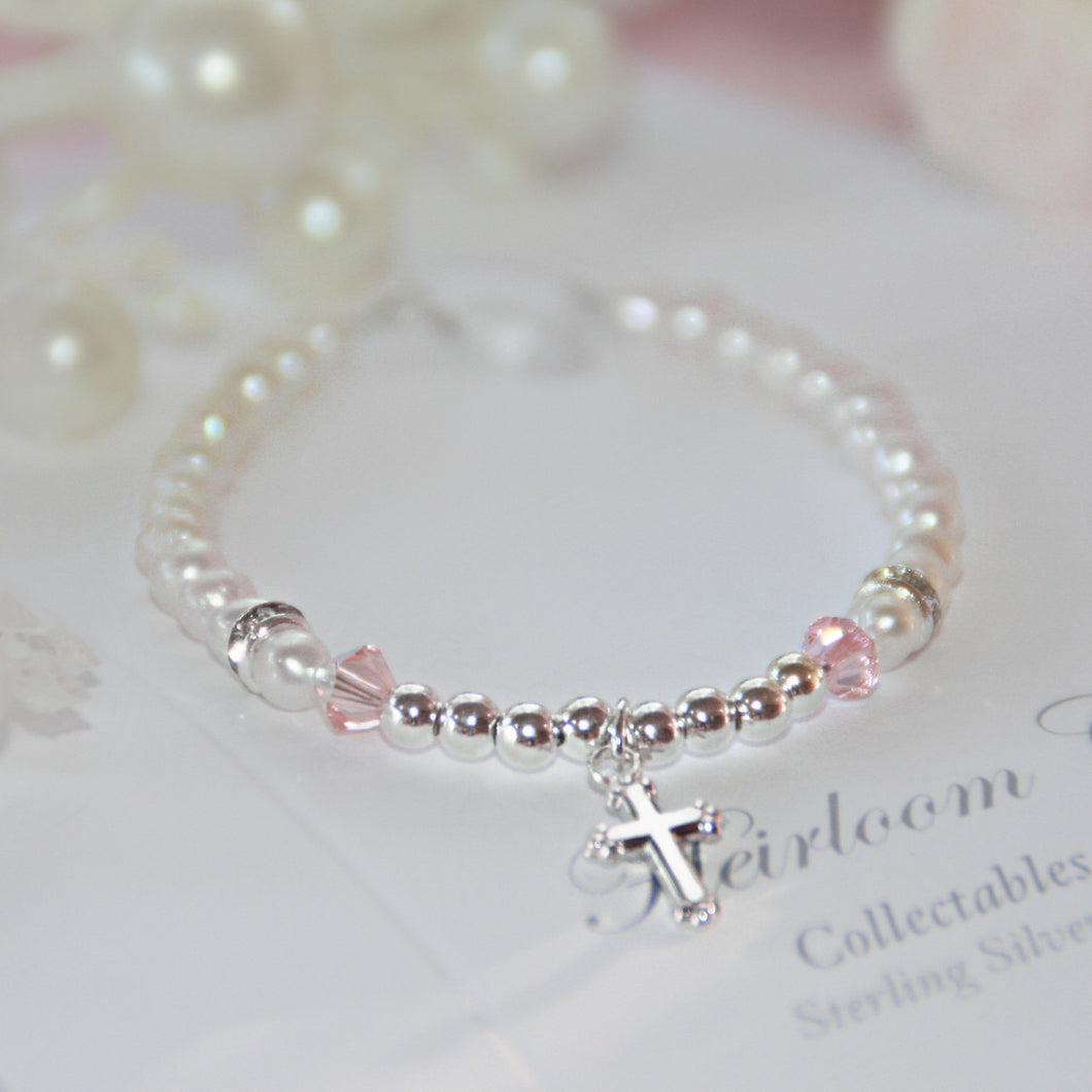 4.5 Freshwater Pearls and Sterling Silver Infant Bracelet