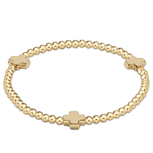 Enewton Egirl Signature Cross Gold Pattern Bracelet 3mm