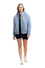Load image into Gallery viewer, Steel Blue Sporty Diamond Quilted Jacket

