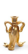 Load image into Gallery viewer, Gold Bow Candlesticks

