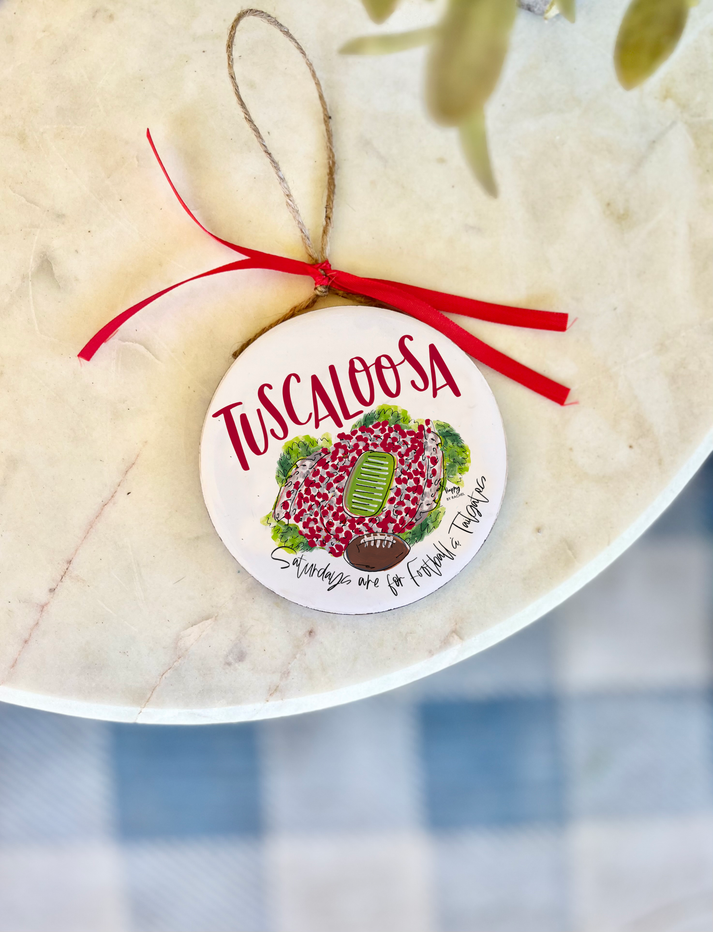 Tuscaloosa AL Wood and Enamel Ornament