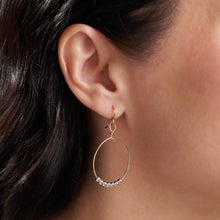 Load image into Gallery viewer, Ronaldo Prayer Gold Hoop w/Silver Beads Earrings
