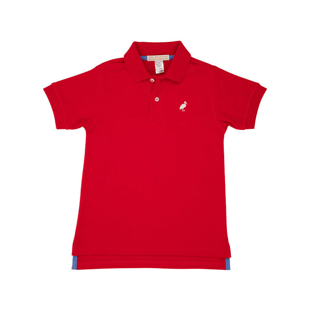Beaufort Bonnet Prim & Proper Polo SS Pima Richmond Red/Worth Ave White