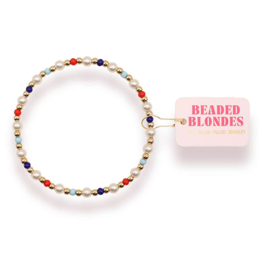 Beaded Blondes Red, White, & Blue Luci Bracelet
