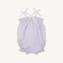 Load image into Gallery viewer, Beaufort Bonnet Rosey Romper Laudedale Lavender Gingham/Worth Ave White
