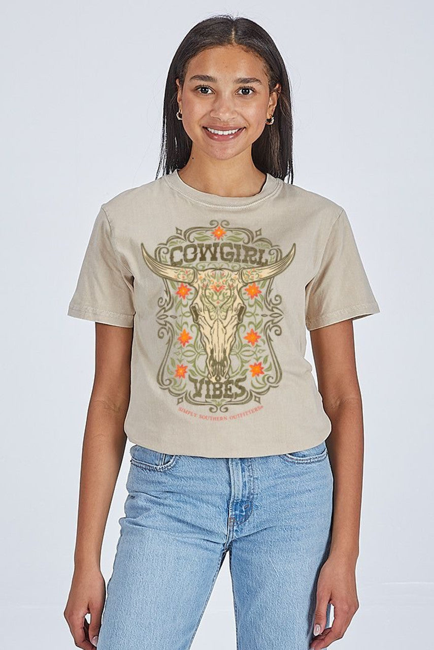 Cowgirl Vibes Ecru Tee