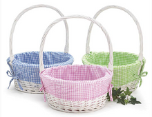 Load image into Gallery viewer, Easter Willow Basket w/ Gingham Liners
