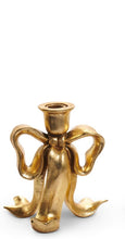 Load image into Gallery viewer, Gold Bow Candlesticks
