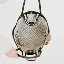 Load image into Gallery viewer, Woven Tiffany Organizer Tote Bag Checkered Brown
