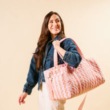 Load image into Gallery viewer, On The Go Quilted Weekender Petal Parade Pink
