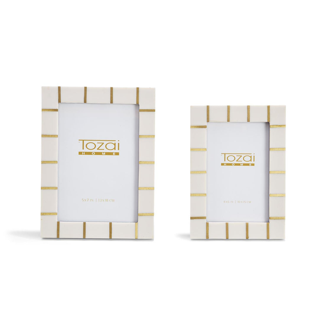 Ivory Brass Lines Frame