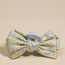 Load image into Gallery viewer, Satin Bow Clip Mini Poppin Petals Aqua
