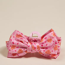 Load image into Gallery viewer, Satin Bow Clip Popping Petals Hot Pink
