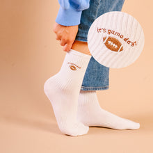 Load image into Gallery viewer, Embroidered Crew Socks - It's Game Day
