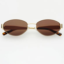 Load image into Gallery viewer, Freyrs Soho Womens Oval Sunglasses: Gold / Brown
