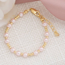 Load image into Gallery viewer, Maya 14K Gold Plated Pink Pearl Bracelet
