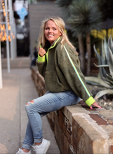 Load image into Gallery viewer, Around the Clock Teddy Quarter Zip Pullover- Olive
