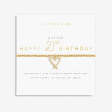 Load image into Gallery viewer, Happy 21st Birthday Gold Bracelet
