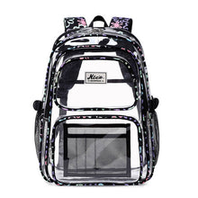 Load image into Gallery viewer, Clear PVC Backpacks for School Teen Girls: Black
