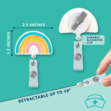 Load image into Gallery viewer, Rainbow 360-Degree Rotating Retractable Reel Badge Holder
