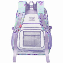 Load image into Gallery viewer, Clear PVC Backpacks for School Teen Girls Purple
