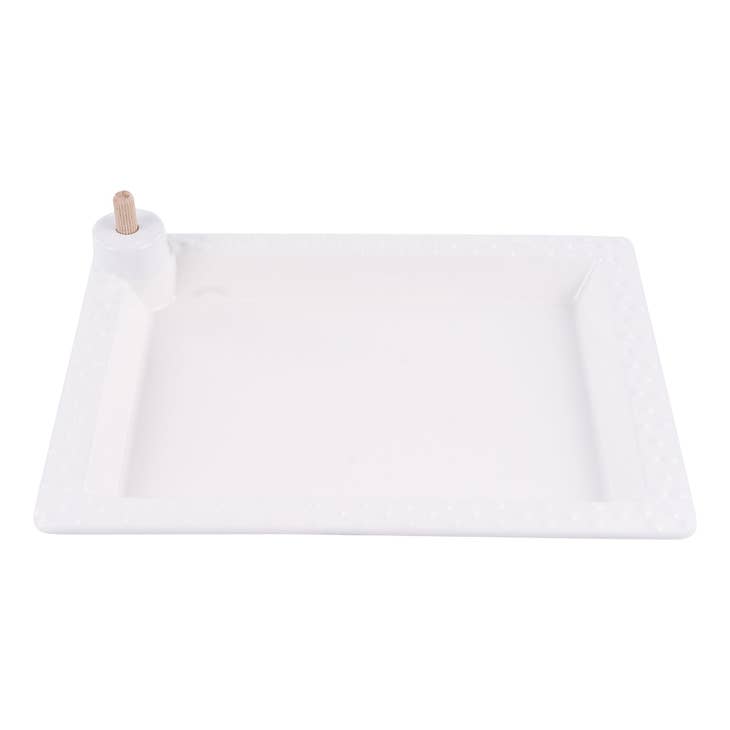 White Rectangle Platter Base for Toppers