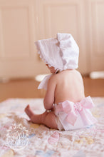 Load image into Gallery viewer, Beaufort Bonnet Baby Bow Bottom Bloomer Worth Ave White/Palm Beach Pink
