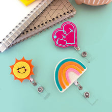 Load image into Gallery viewer, Rainbow 360-Degree Rotating Retractable Reel Badge Holder
