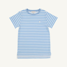 Load image into Gallery viewer, Beaufort Bonnet Carter Crewneck Sarasota Sky Stripe/Worth Ave White
