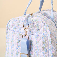 Load image into Gallery viewer, On The Go Quilted Weekender Petal Parade Blue
