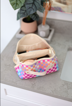 Load image into Gallery viewer, Happy Checkered- Hold All Make Up Bag (Multi Checkered)
