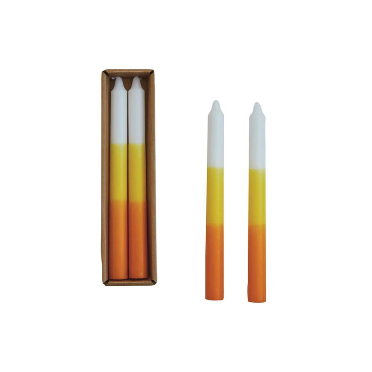 White, Yellow, Orange Taper Candle