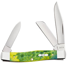Load image into Gallery viewer, Case Peach Seed Jig Green Apple Bone Medium Stockman
