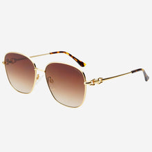 Load image into Gallery viewer, Freyrs Lea Womens Round Sunglasses : Gold /Brown
