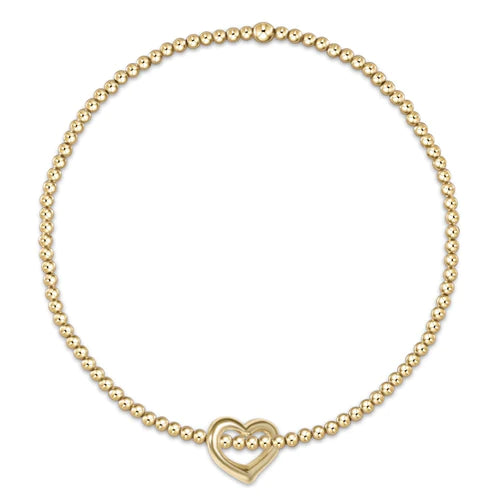 Enewton Classic Gold 2.5mm Bead Bracelet-Love Gold Charm